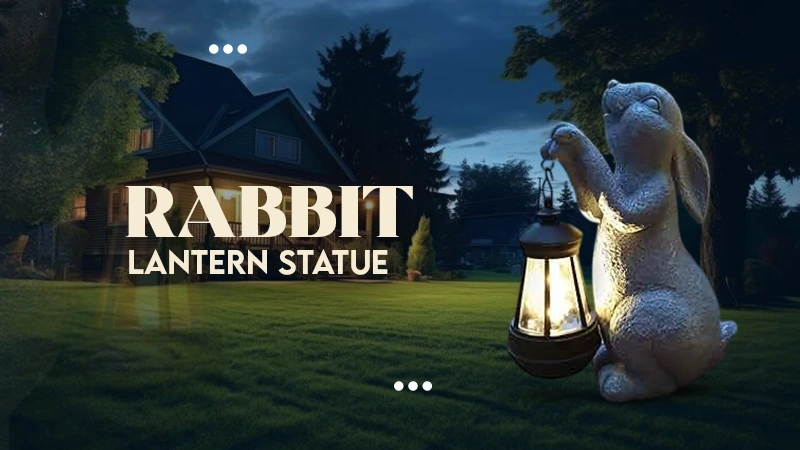 Rabbit lantern statue